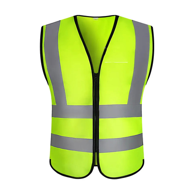 Reflective Outdoor PPE Safety Workwear Zipper Pockets Vest For Construction Companies